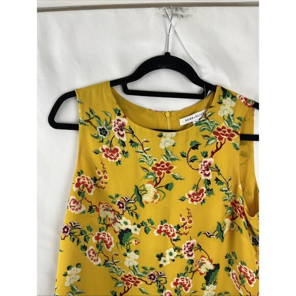 Rose & Olive Yellow Floral Tank Top Womens Size M - Picture 3 of 9